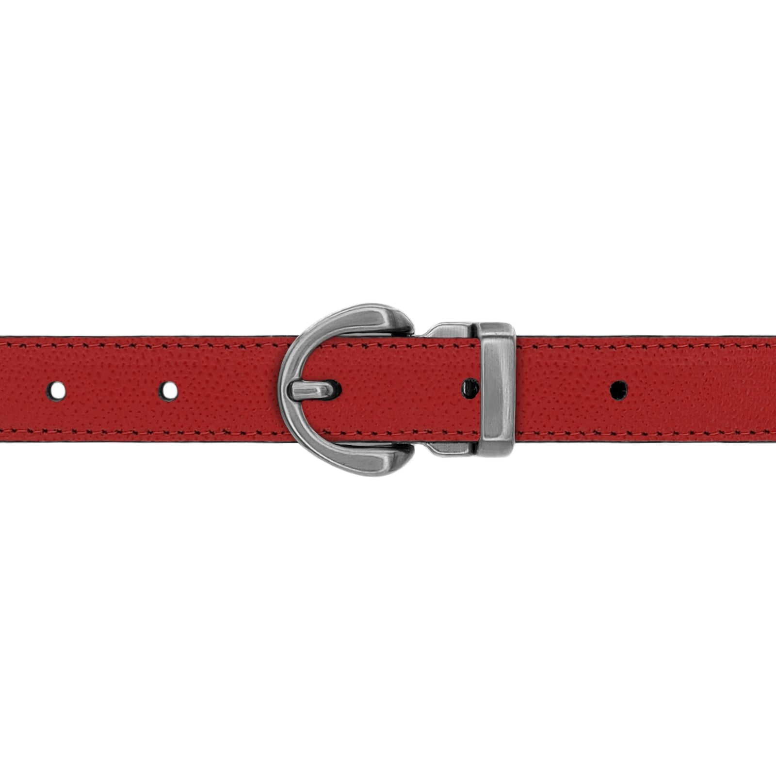 Ceinture enfant 20 mm cuir graine rouge boucle Roma mate Maison des ceintures