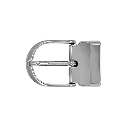 Ceinture 30 mm cuir grainé blanc cassé boucle Roma argent