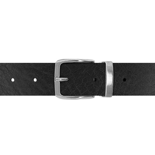 Ceinture 30 mm cuir ceinturon noir boucle Côme argent