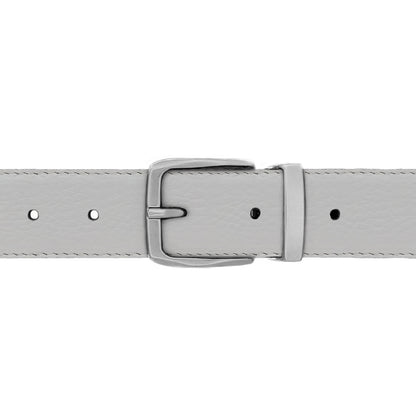 Ceinture 30 mm cuir souple blanc boucle Côme mate