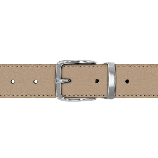 Ceinture 30 mm cuir souple nude boucle Côme argent