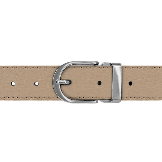 Ceinture 30 mm cuir souple nude boucle Roma mate