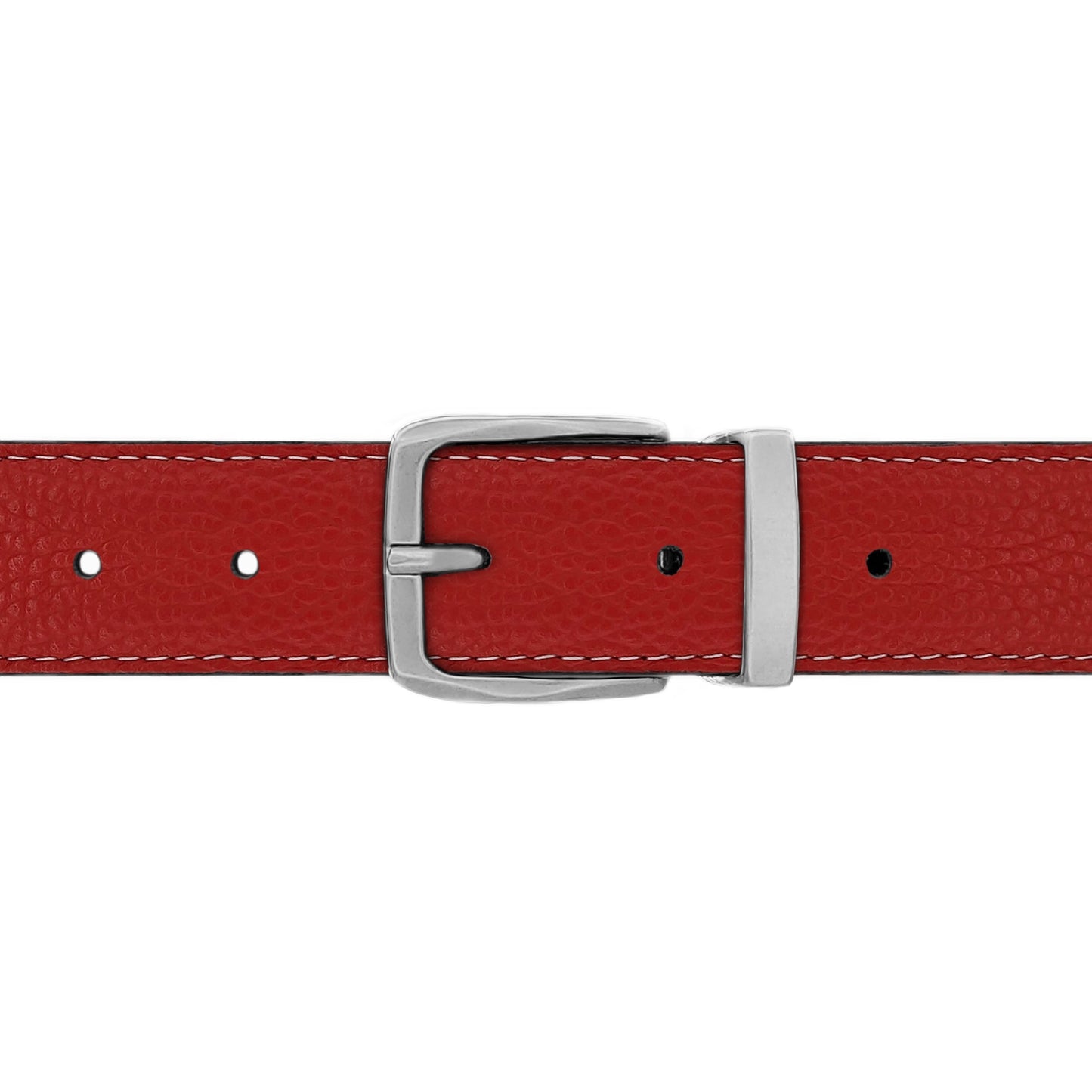 Ceinture 30 mm cuir souple rouge boucle Côme mate