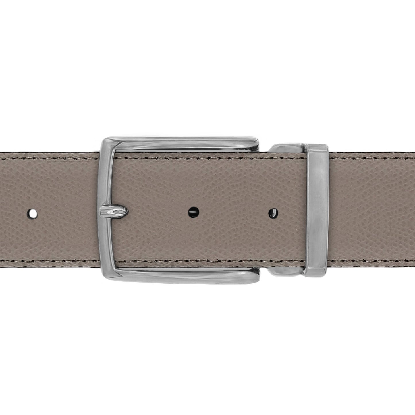 Ceinture 40 mm cuir grainé taupe boucle Milano mate