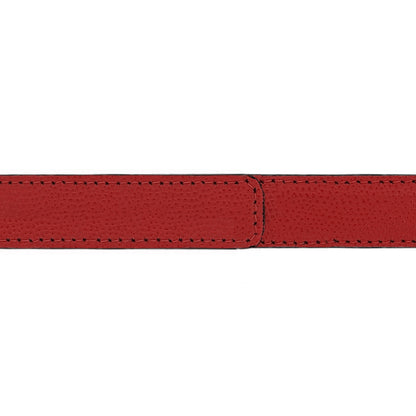 Ceinture enfant 20 mm cuir grainé rouge boucle Roma argent