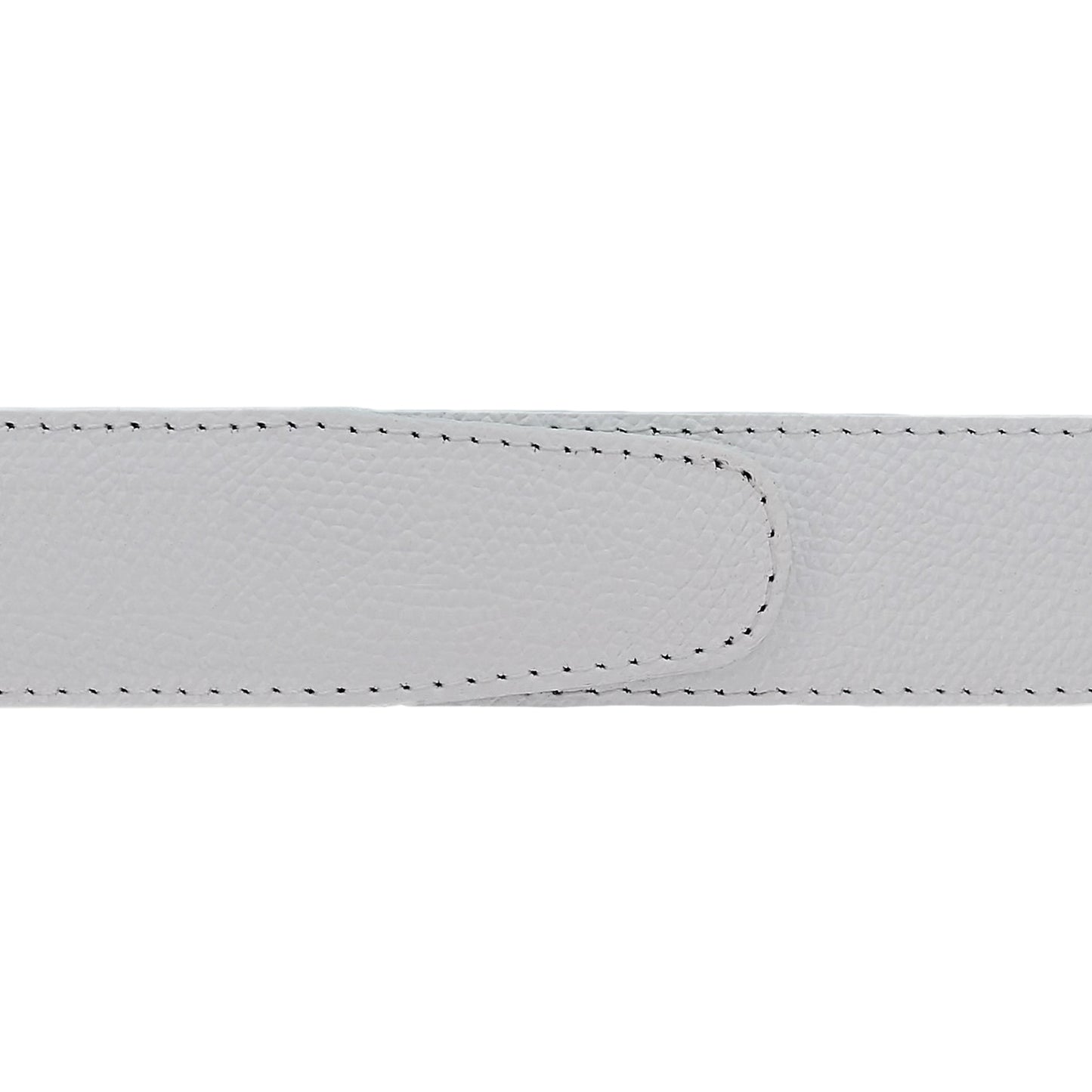 Ceinture 30 mm cuir grainé blanc boucle Portofino argent