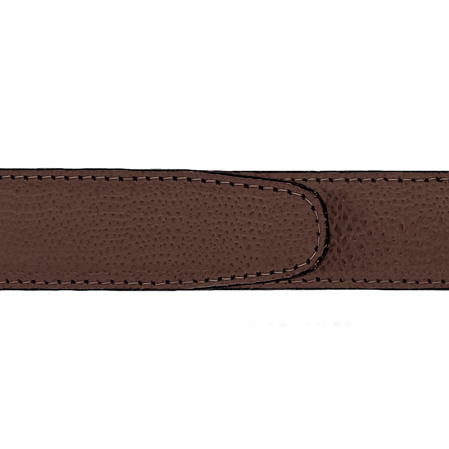 Ceinture 30 mm cuir grainé marron boucle Côme argent