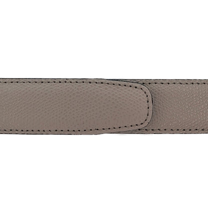 Ceinture 30 mm cuir grainé taupe boucle Côme or