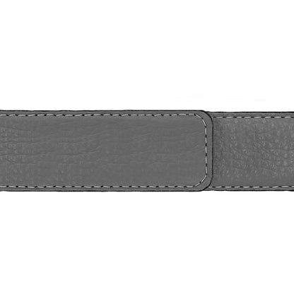 Ceinture 30 mm cuir souple gris boucle Portofino argent