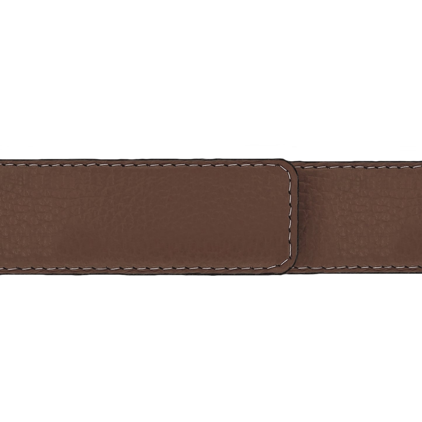 Ceinture 30 mm cuir souple marron boucle Côme mate