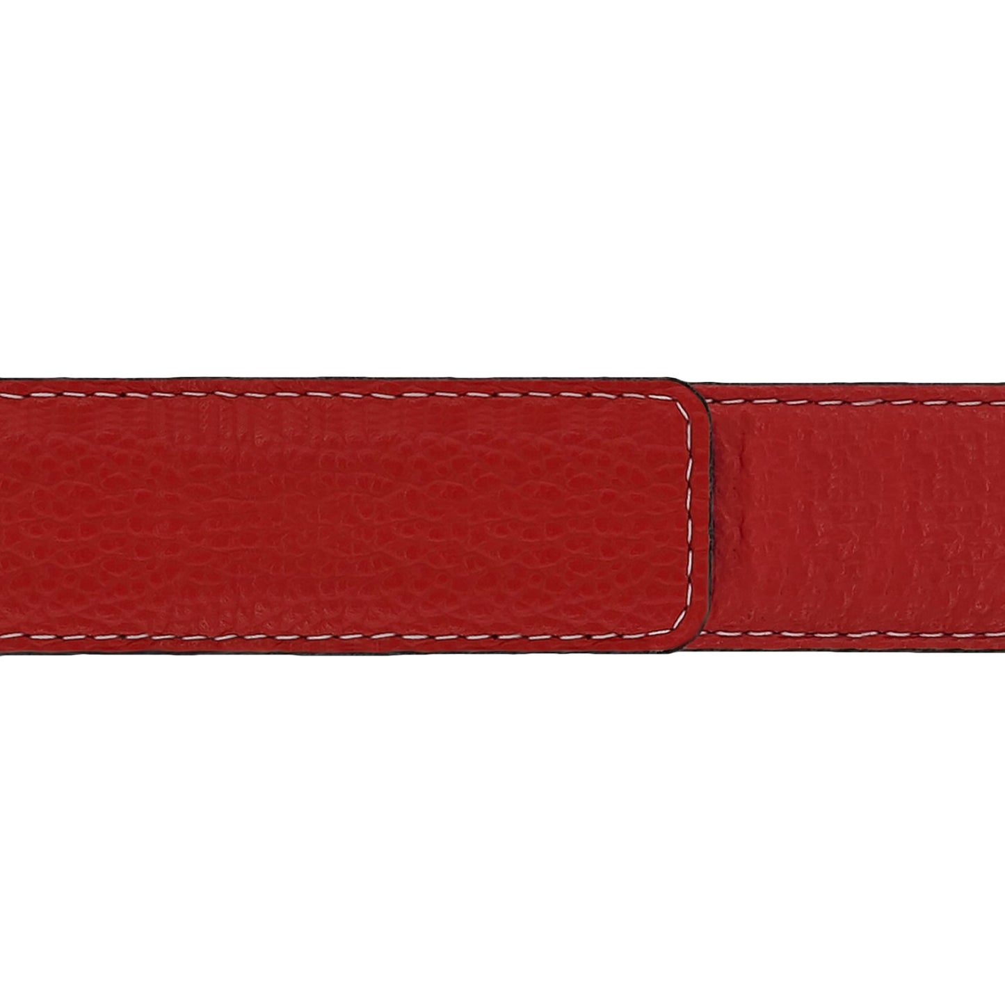 Ceinture 30 mm cuir souple rouge boucle Portofino argent