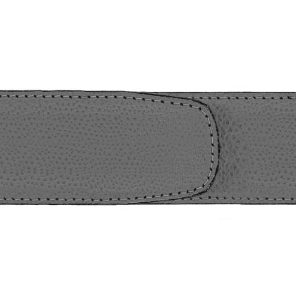 Ceinture 40 mm cuir grainé gris boucle Milano or