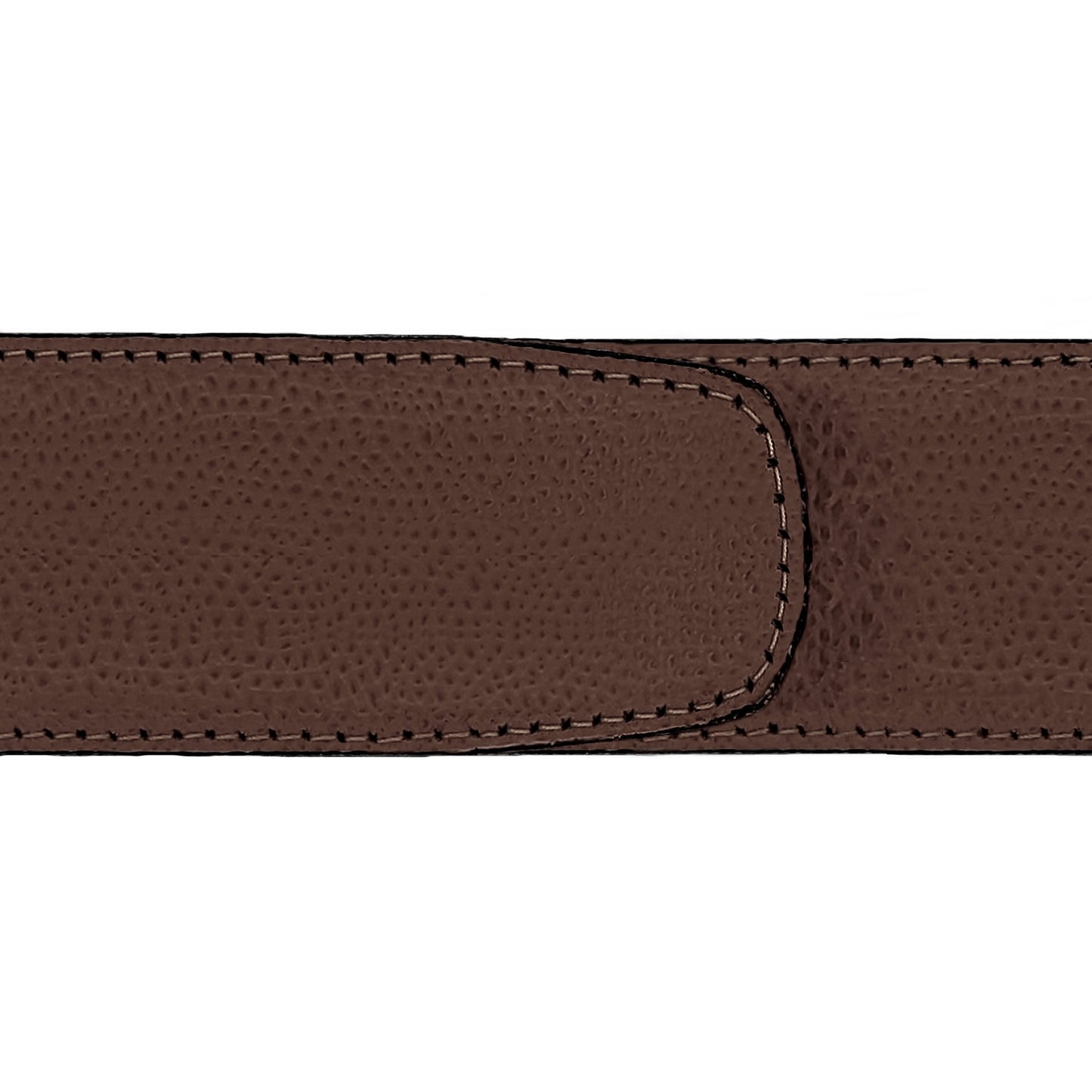 Lanière en cuir grainé marron 40 mm