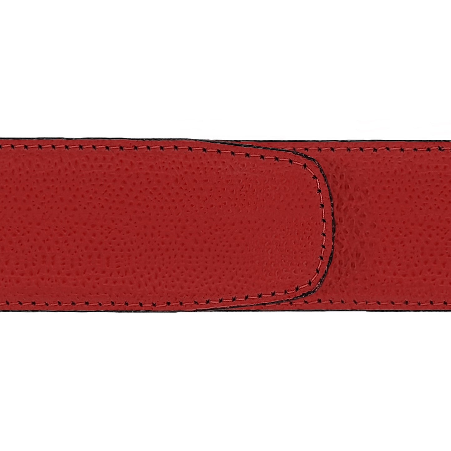 Ceinture 40 mm cuir grainé rouge boucle Milano mate